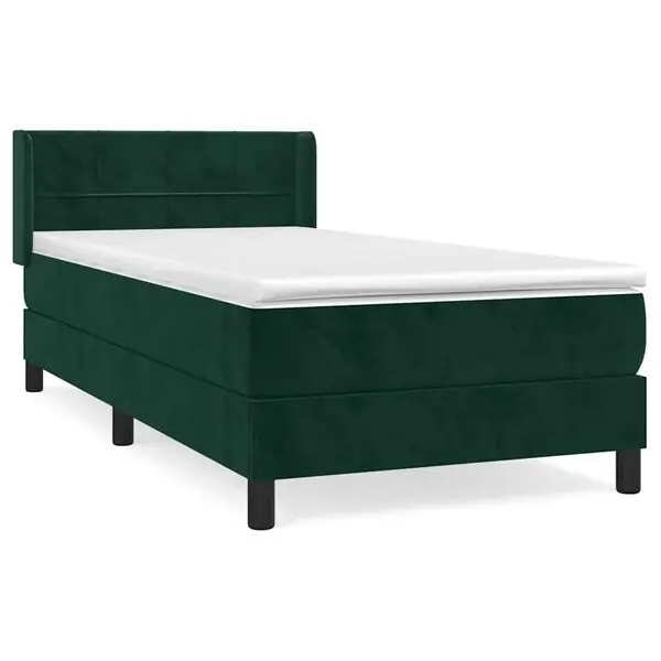 vidaXL Ramsäng med madrass mörkgrön 80x200 cm sammet Billig