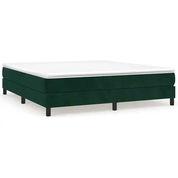 Rea vidaXL Ramsäng med madrass mörkgrön 180x200 cm sammet