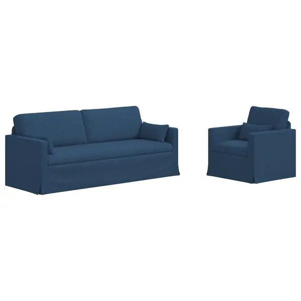 Rabatter vidaXL Soffset 2 pcs Blå 198 x 78 x 80 cm tyg