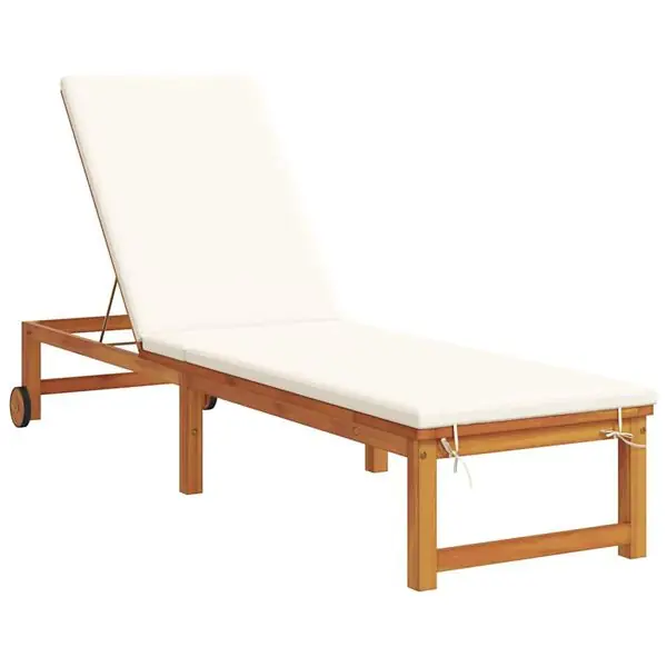 vidaXL Solstol Reclining Brun 202 x 53 x 89 cm Massivt Akaciaträ Endast idag