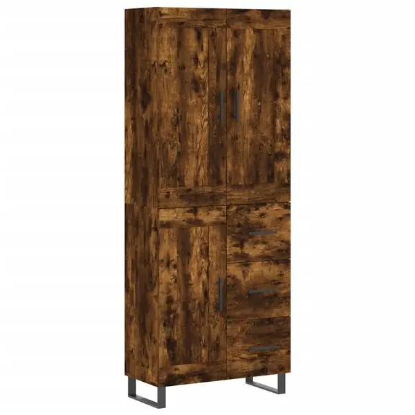 Reapris vidaXL Högskåp rökfärgad ek 69,5x34x180 cm konstruerat trä