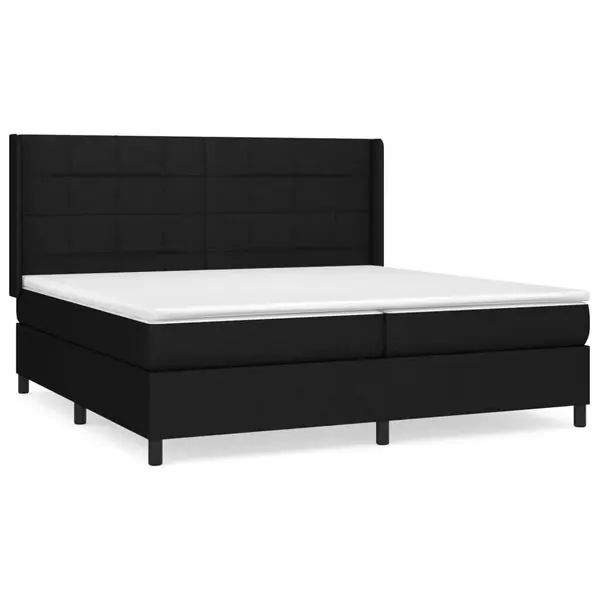 Fri frakt vidaXL Ramsäng med madrass svart 200x200 cm tyg