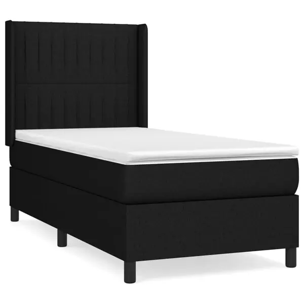 Lägg i varukorgen vidaXL Ramsäng med madrass svart 90x200 cm tyg