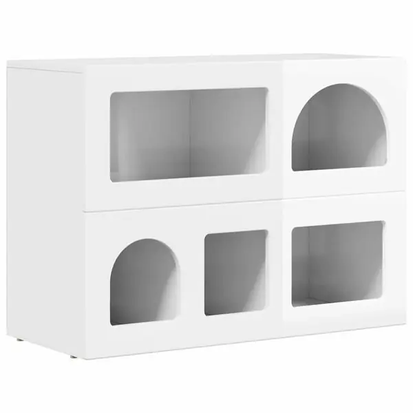 Trygg betalning vidaXL Sideboard Högblanka vita 80,5 x 35 x 59 cm Konstruerat trä