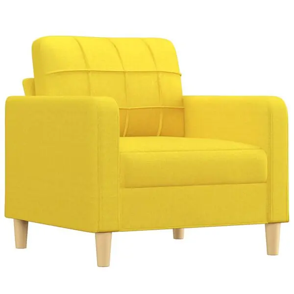 Erbjudande vidaXL Fåtölj ljusgul 60 cm tyg