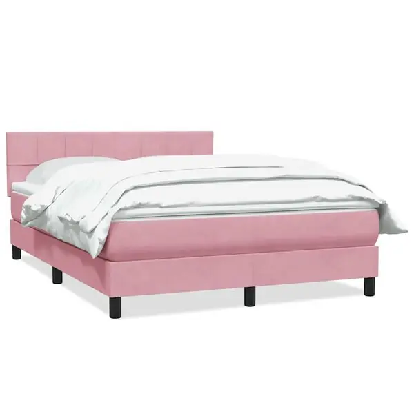 Outlet vidaXL Ramsäng med madrass rosa 160x210 cm sammet