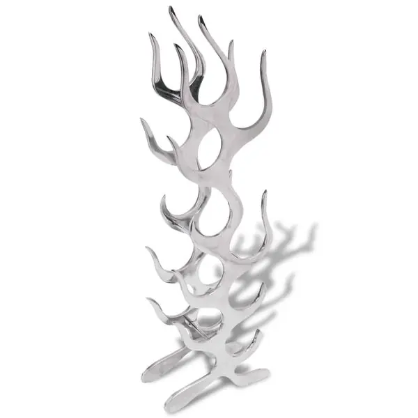 Fri frakt vidaXL Vinställ lågor 9 flaskor aluminium silver