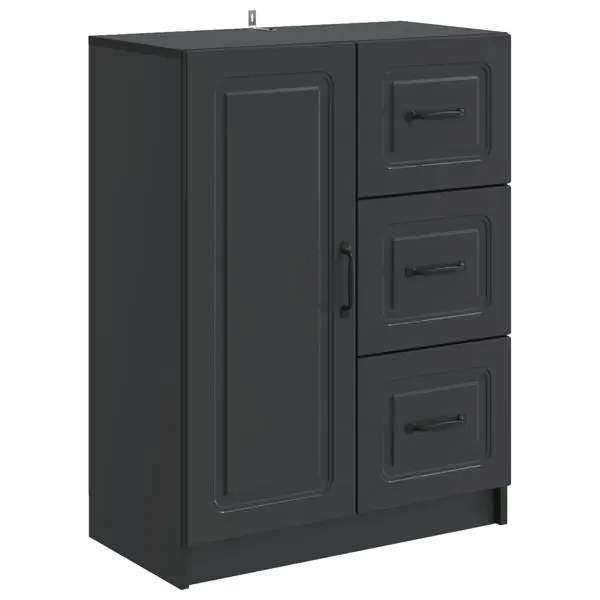 Rabatt vidaXL Sideboard med låda Svart 66 x 34,5 x 87 cm Konstruerat trä