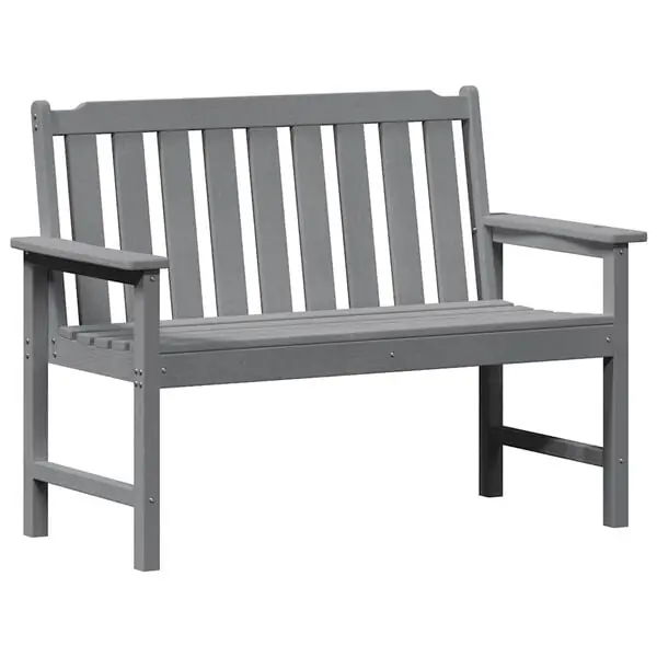 Nyhet vidaXL Trädgårdsbänk Ljusgrå 120 x 59 x 88 cm HDPE