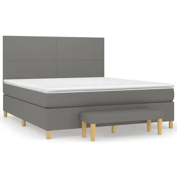 vidaXL Ramsäng med madrass mörkgrå 180x200 cm tyg Begränsad tid