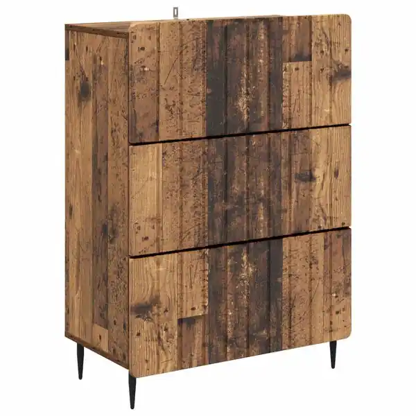 vidaXL Lådans skåp Gammalt trä 66 x 34,5 x 92 cm Konstruerat trä Extra rabatt