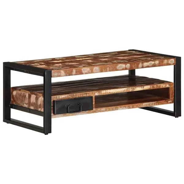 Rabatt vidaXL Soffbord flerfärgad 90x50x36 cm massivt återvunnet trä
