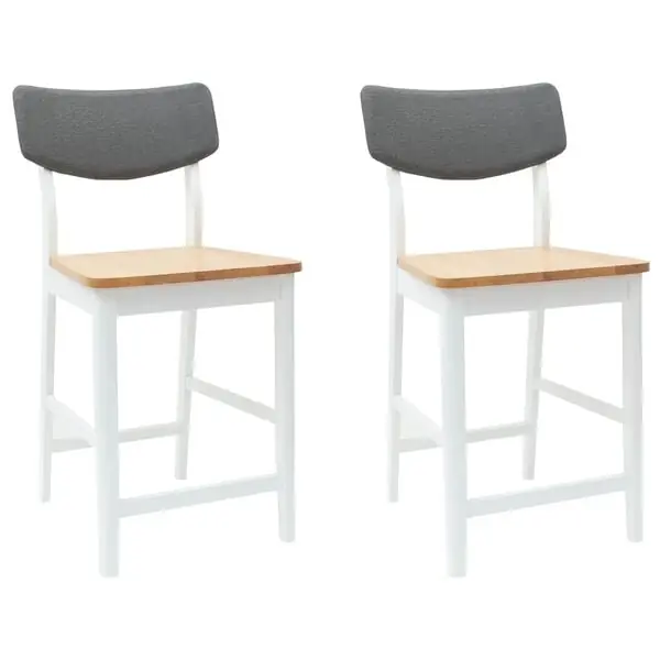 vidaXL Matstolar 2 pcs Vit 48 x 49 x 95 cm Massiv Gummiträ Endast idag