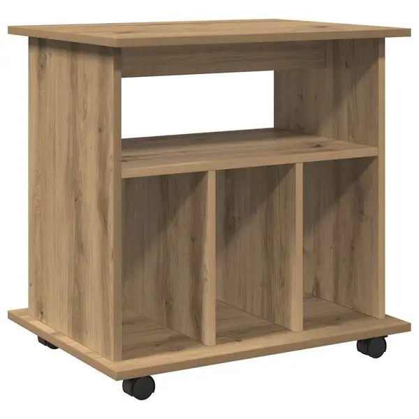 vidaXL Skåp med hjul artisan ek 60x45x60 cm konstruerat trä Billig