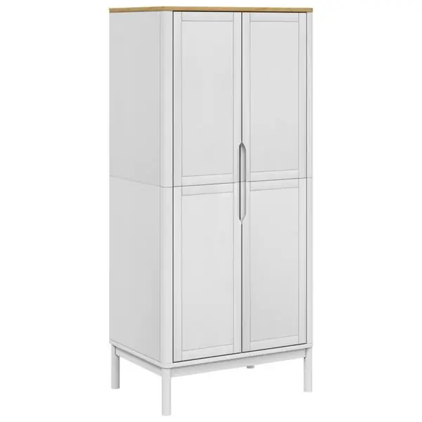 vidaXL Klädskåp FLORO vit 77x53x171 cm massiv furu Kundfavorit