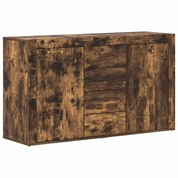 vidaXL Sideboard med låda Rökt ek 120 x 36 x 69 cm Konstruerat trä Expressleverans
