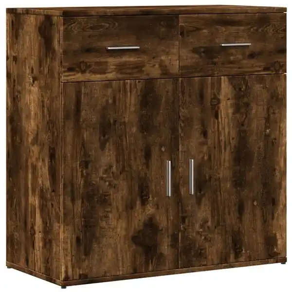 vidaXL Skänk rökfärgad ek 79x38x80 cm konstruerat trä Erbjudande