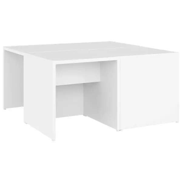 vidaXL Soffbord 4 st vit 33x33x33 cm konstruerat trä Snabb frakt