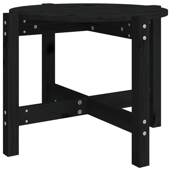 vidaXL Soffbord svart Ø 62,5x45cm massiv furu Begränsat antal
