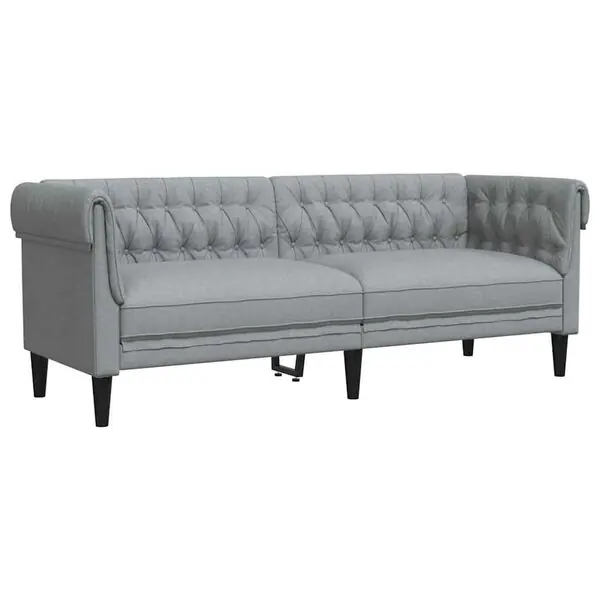 vidaXL Soffa Ljusgrå 201,5 x 74,5 x 74,5 cm Polyester Premium
