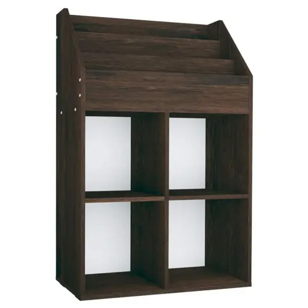 vidaXL Tidningsställ för barn rökig ek 71x30x114 cm konstruerat trä Outlet