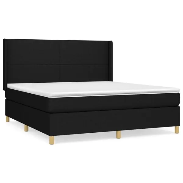 Erbjudandepris vidaXL Ramsäng med madrass svart 180x200 cm tyg