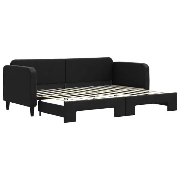 Snabb frakt vidaXL Dagbädd utdragbar svart 80x200 cm tyg