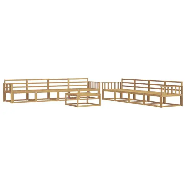 vidaXL Utomhussoffset 9 pcs Vit 79 x 79 x 37 cm Massivt Akaciaträ Sista chansen