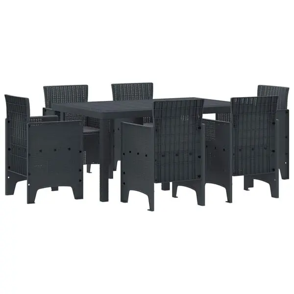 vidaXL Trädgårdsmöbelset 7 pcs Antracit Polt rotting Billigare