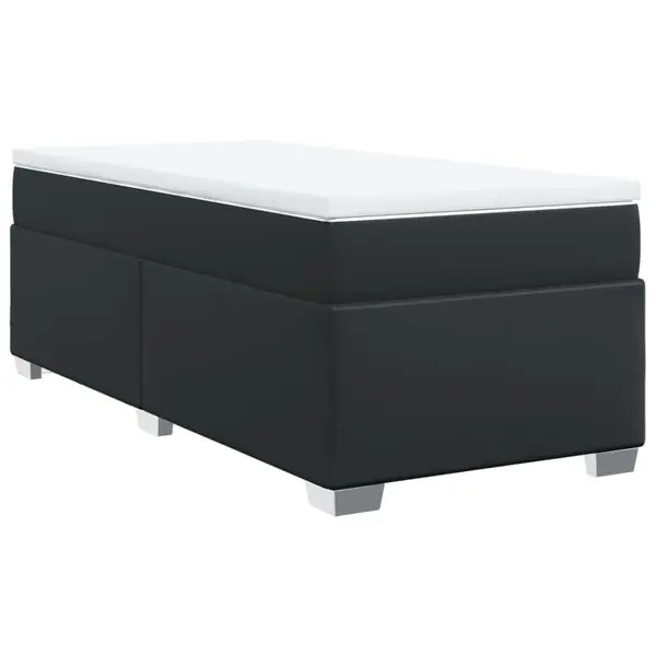vidaXL Ramsäng med madrass svart 80x200 cm konstläder Endast denna vecka