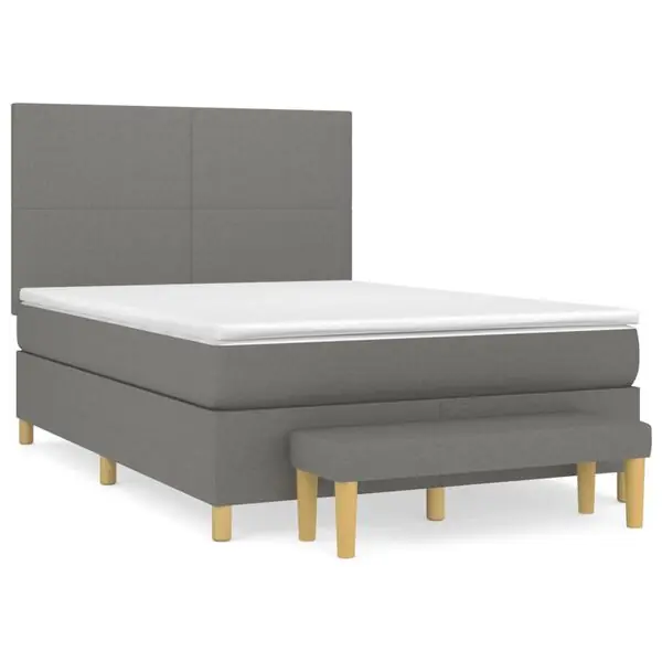 Nyhet vidaXL Ramsäng med madrass mörkgrå 140x190 cm tyg