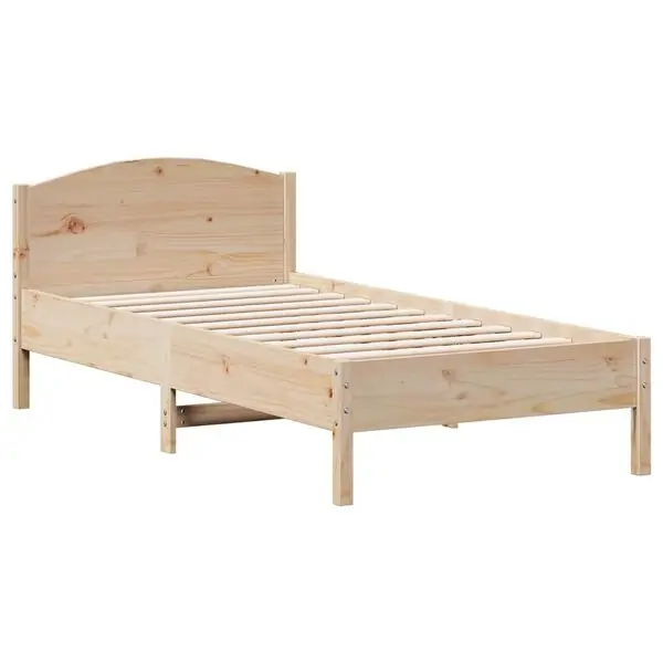 Premium vidaXL Sängram utan madrass 75x190 cm massiv furu
