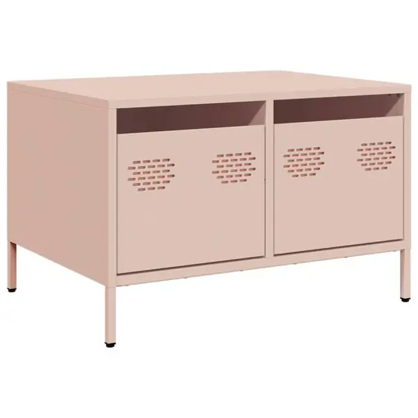 Rea vidaXL Tv-bänk rosa 68x50x43,5 cm kallvalsat stål