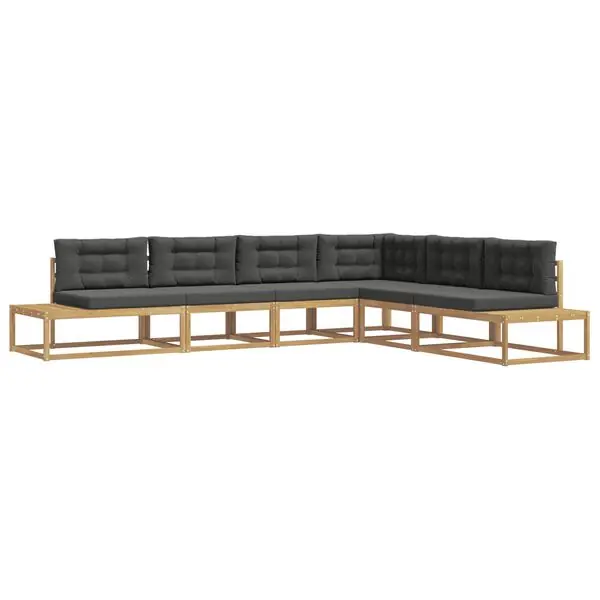 vidaXL Utomhussoffset med kudde Vit 357 x 198,5 x 73 cm Polyester Nedsatt pris