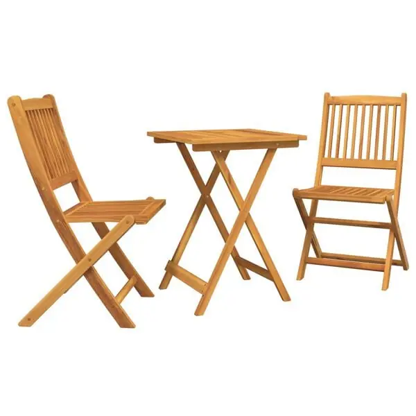 vidaXL Trädgårds Bistro Set 3 pcs Brun Massivt Akaciaträ Snabb leverans