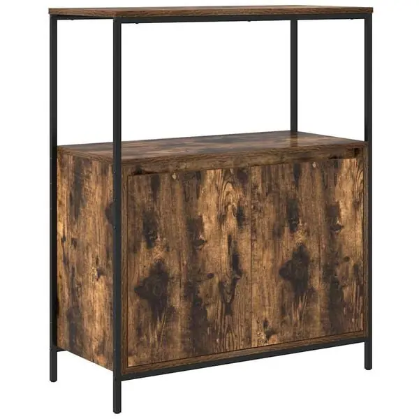 Begränsad tid vidaXL Badrumsskåp med hyllor rökfärgad ek 76,5x35x95 cm