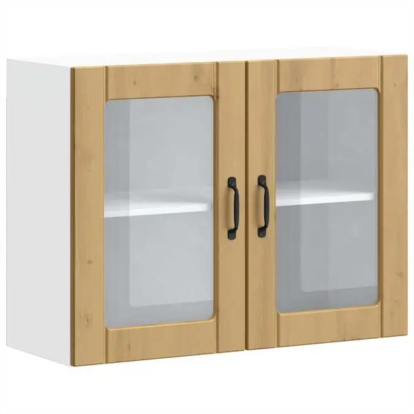 Begränsad tid vidaXL Väggskåp för kök med glasdörr Lucca artisan ek konstruerat trä