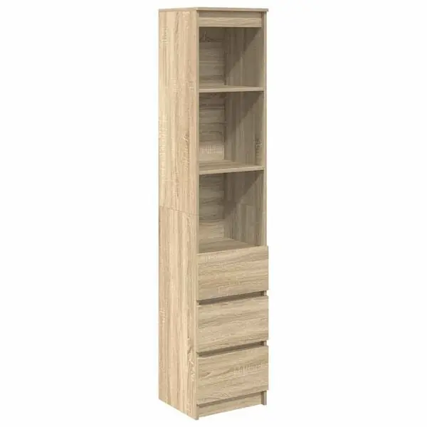 Köp nu vidaXL Highboard Sonoma ek 37,5x35x180 cm konstruerat trä