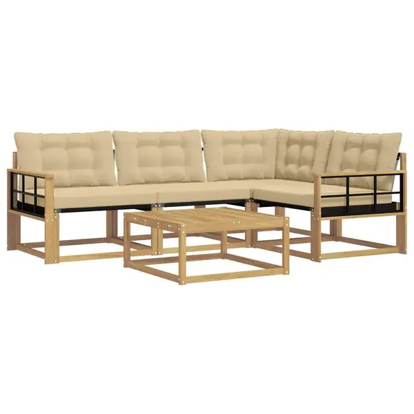 Extra rabatt vidaXL Utomhussoffset 5 pcs Vit och Beige 79 x 79 x 37 cm
