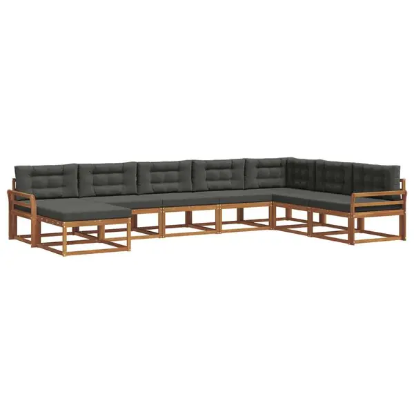 Kundfavorit vidaXL Utomhussoffset med kudde 8 pcs Naturlig och Antracit