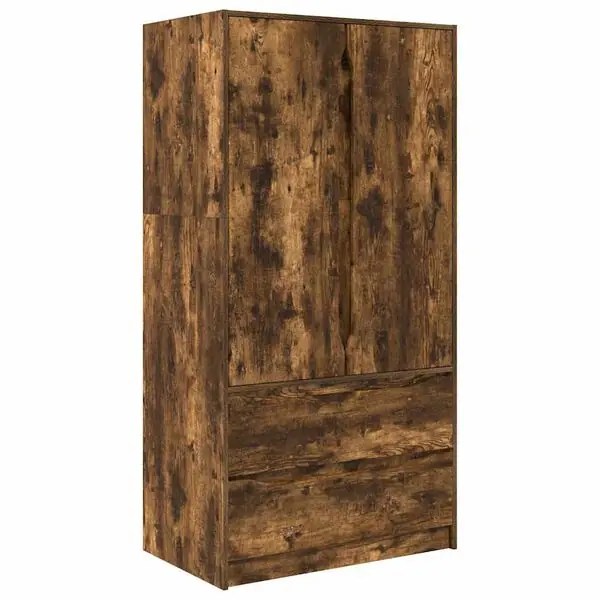 vidaXL Garderob med låda Rökt Ek 79,5 x 49 x 156 cm Konstruerat trä Endast idag