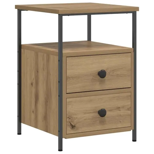 vidaXL Sängbord artisan ek 34x35,5x50 cm konstruerat trä Begränsat antal