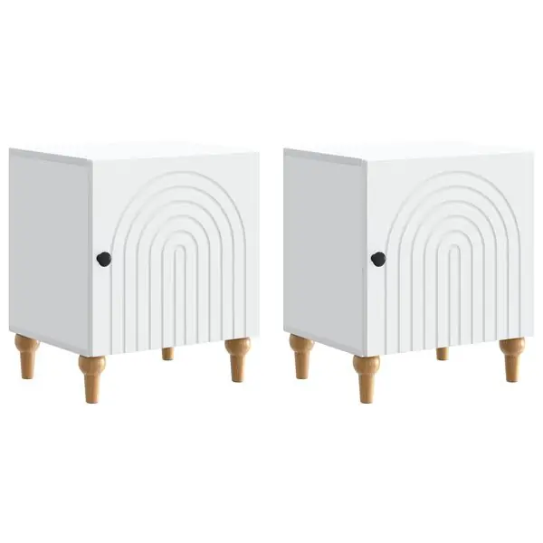 Snabb leverans vidaXL Nattduksbord 2 pcs Vit 43 x 34,5 x 50 cm Konstruerat trä