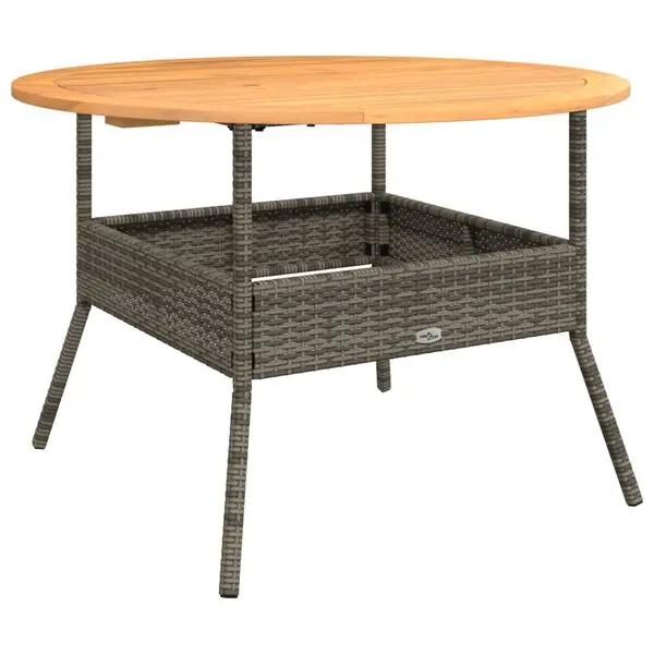Rabatt vidaXL Trädgårdsbord med akaciaträ grå Ø110x71 cm konstrotting