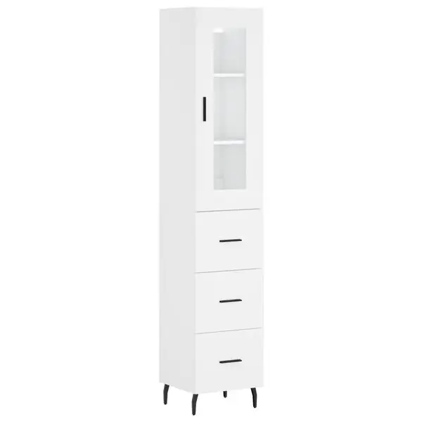 Rabatt vidaXL Högskåp vit 34,5x34x180 cm konstruerat trä