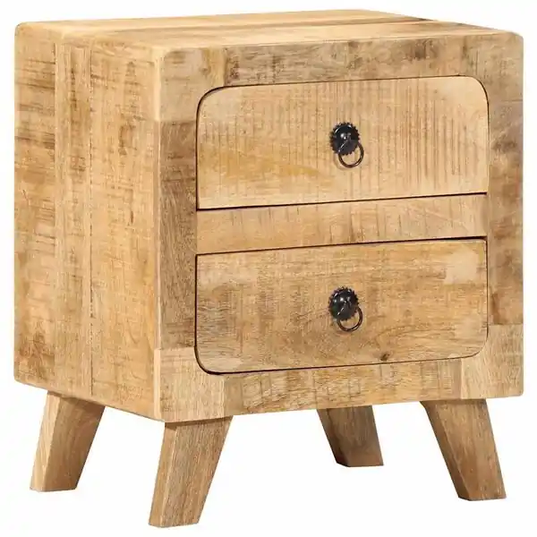 vidaXL Sängbord 40x32x46 cm massivt grovt mangoträ Fynd