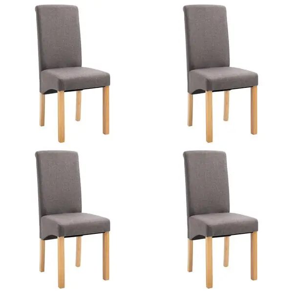 vidaXL Matstolar 4 st taupe tyg I lager