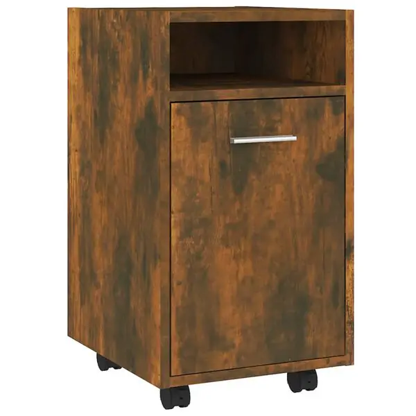 Expressleverans vidaXL Skänk med hjul rökfärgad ek 33x38x60 cm konstruerat trä