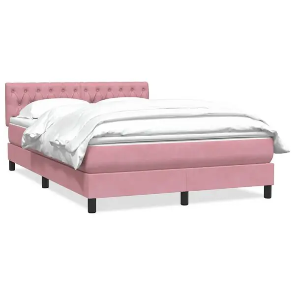 Nyhet vidaXL Ramsäng med madrass rosa 140x210 cm sammet