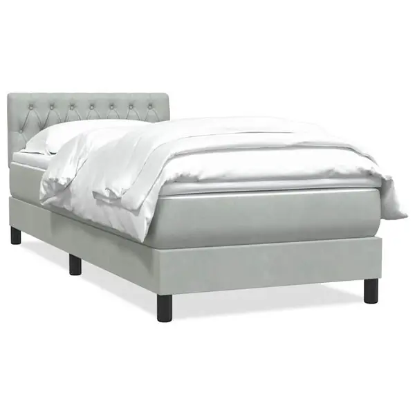 vidaXL Ramsäng med madrass ljusgrå 80x210 cm sammet I lager
